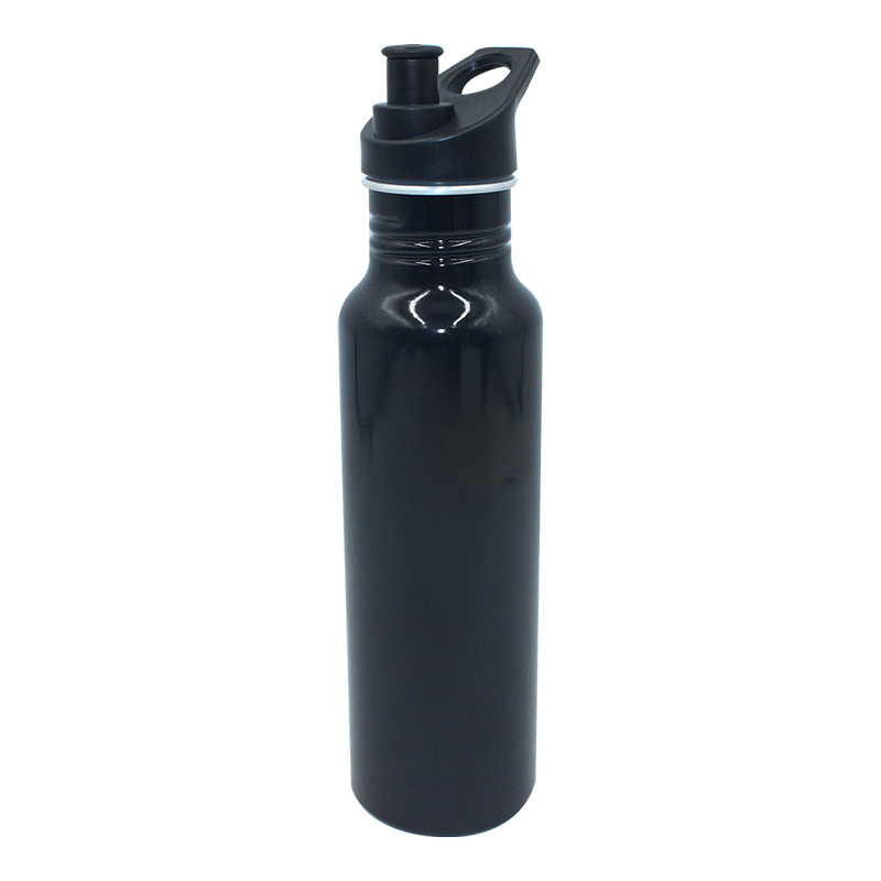 600ml aluminum water bottle with pull-top leak-proof drink spout — single-wall construction with food-grade epoxy liner