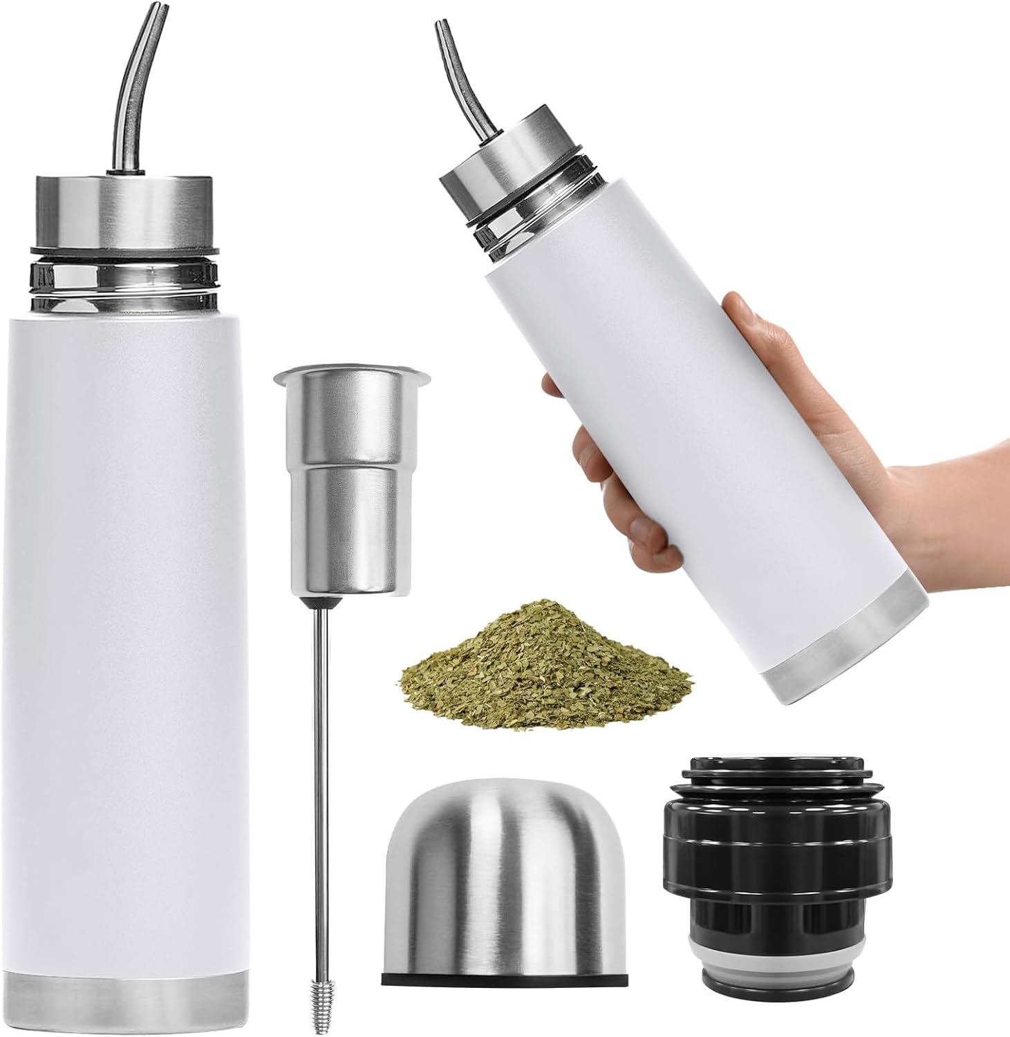 Custom 304 stainless steel insulated water bottle with 3 interchangeable lid options — double-wall vacuum insulated for hot beverages